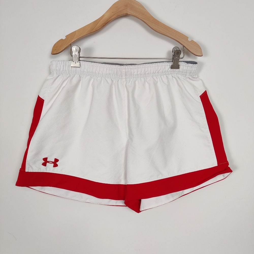 Under Armour Women's White and Red Athletic Shorts Size Large Canada Olympics